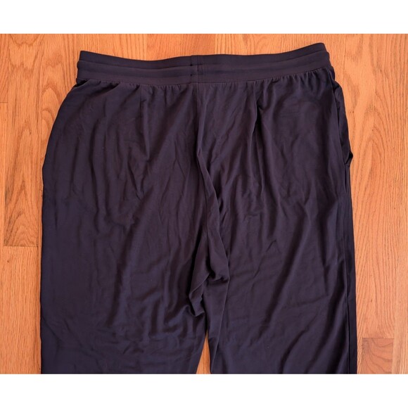 Eileen Fisher Navy Blue Fine Jersey Slouchy Pants Joggers Large Viscose Stretch - Picture 9 of 11
